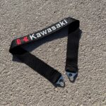 کمربند تکچرخ سگک فلزی گلدوزی Kawasaki  مشکی