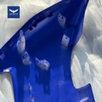 فلاپ (کاور) بغل چراغ آبی براق برچسبدار طرح ایروکس (NVX) R155 اورجینال نیرو موتور 2