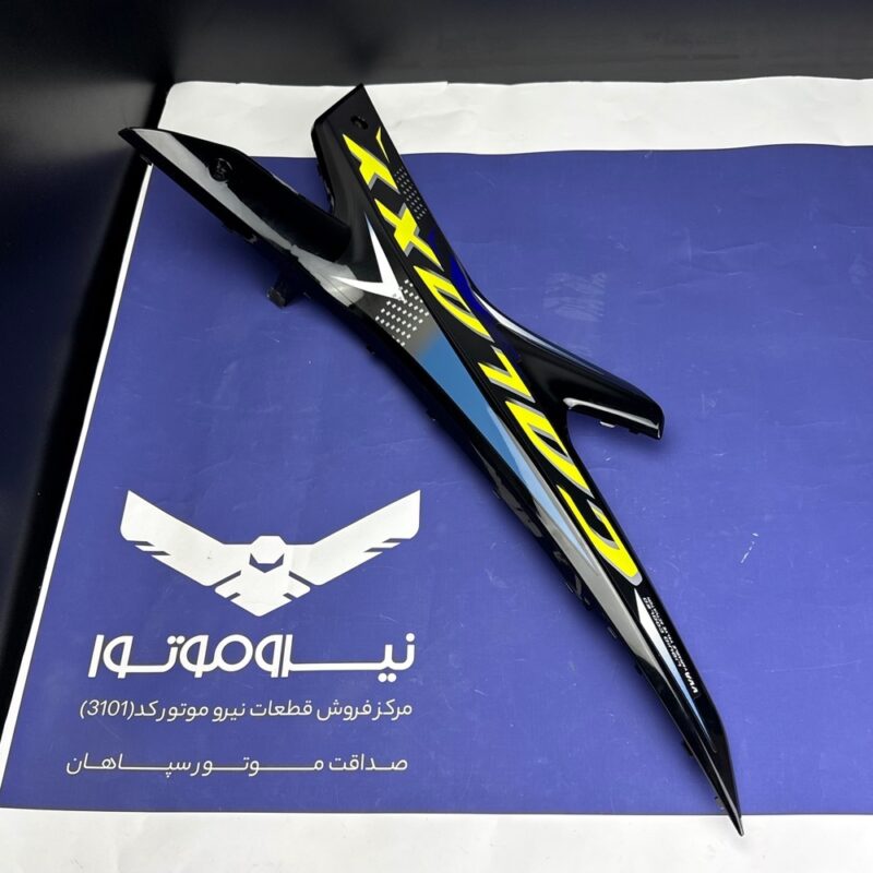 فلاپ (کاور) ایکس مشکی براق برچسب آبی فسفری طرح ایروکس R155 | اورجینال نیرو موتور | راست